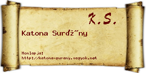 Katona Surány névjegykártya